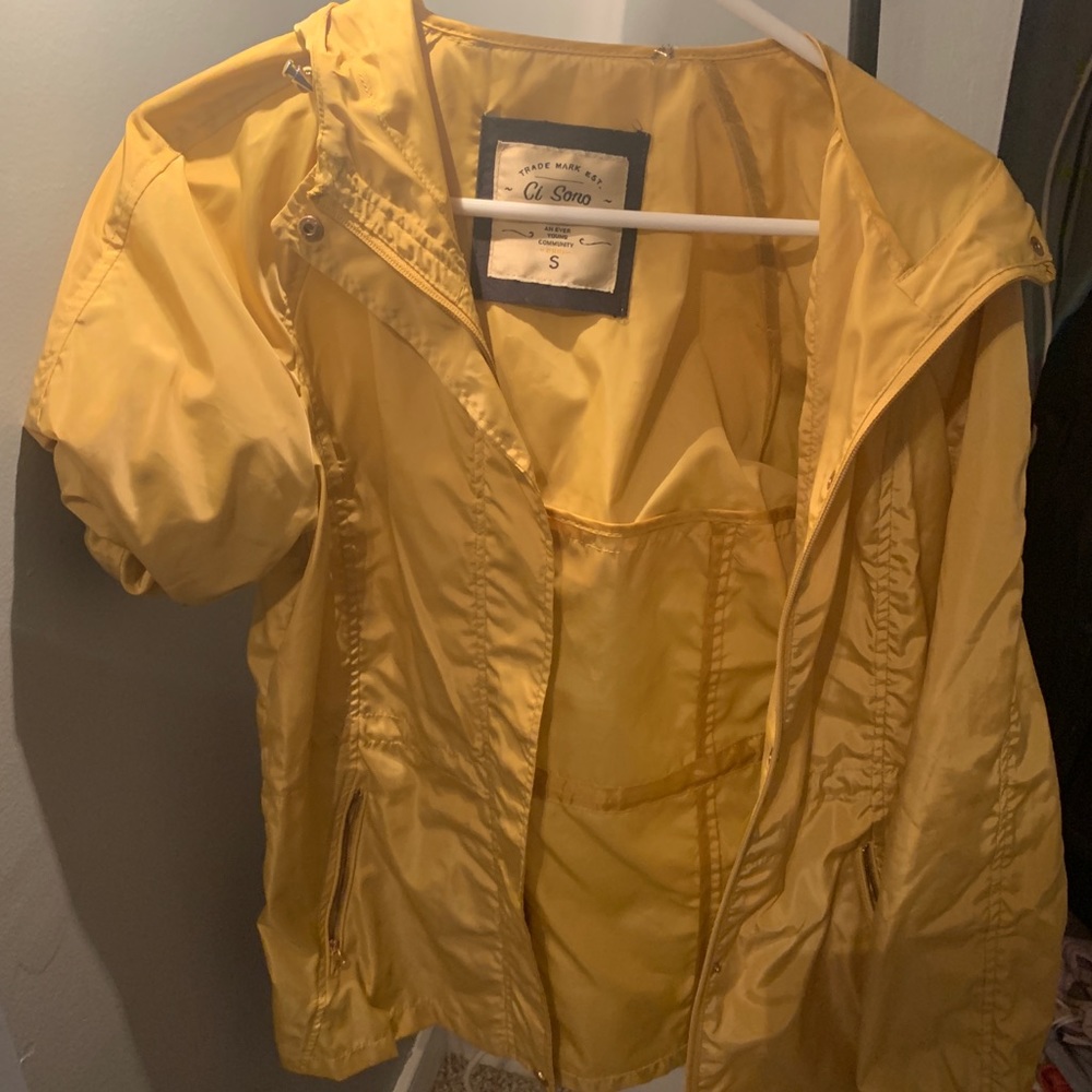 basic yellow rain coat